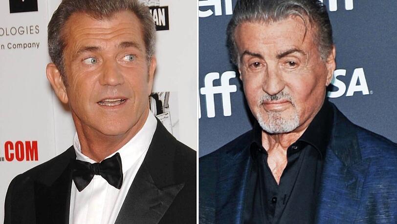 Mel Gibson (l.) und Sylvester Stallone sollen Hollywood im Auftrag von Donald Trump zu alter Größe zurückführen.