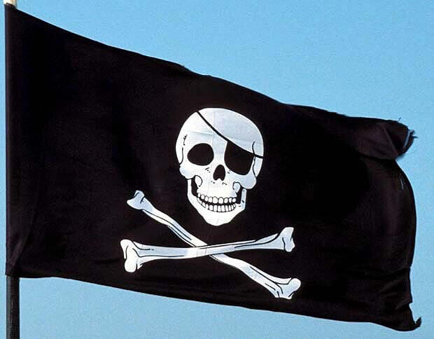 Die Piratenflagge, das Markenzeichen des FC St. Pauli