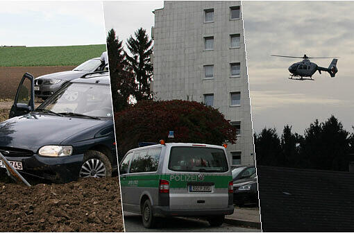 Nach der Verfolgungsjagd flüchten die Täter zu Fuß. Die Polizei bittet um Mithilfe.