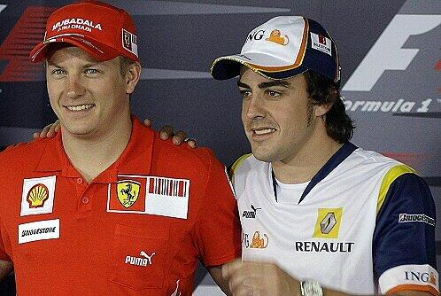 Kein Team: Kimi Räikkönen (l.) und Fernando Alonso