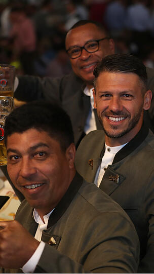Giovane Elber (vorne), Martin Demichelis (Mitte) und Paulo Sergio (hinten).