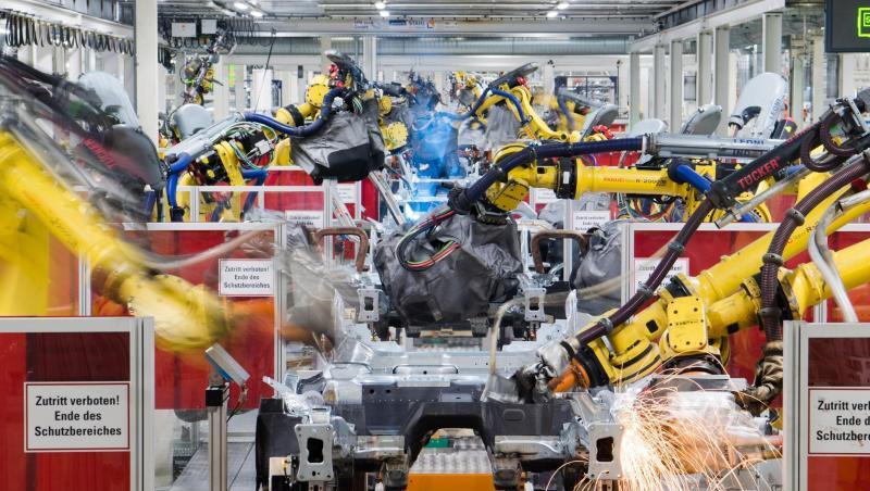 Auto-Produktion bei Volkswagen. Auto-Produktion bei Volkswagen.