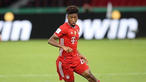 Bayerns Kingsley Coman in Aktion. Foto: Alexander Hassenstein/Getty Images Europe/Pool/dpa/Archivbild