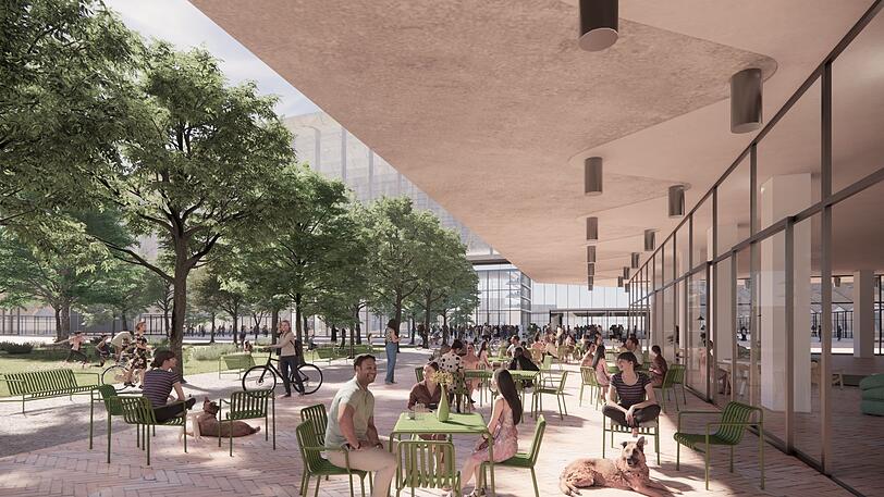 Rund um die Hochhäuser soll ein Quartierpark entstehen.