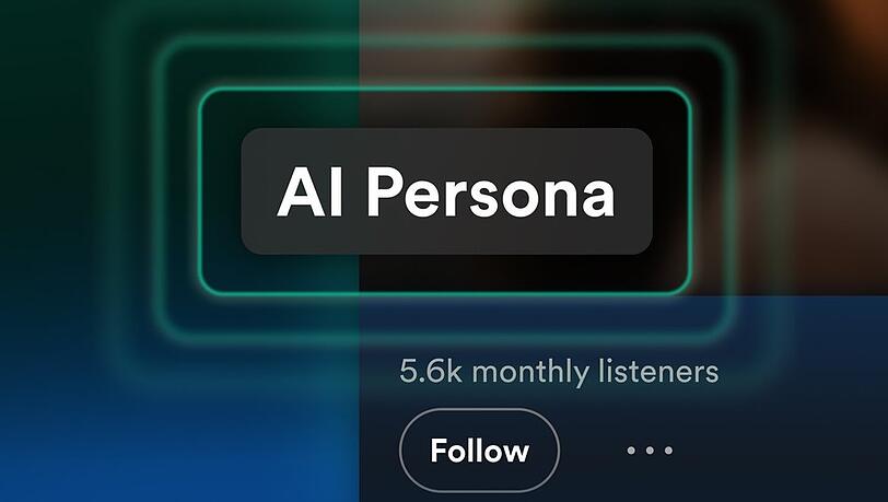 Neue KI-Markierung "AI Persona" bei Spotify. Neue KI-Markierung "AI Persona" bei Spotify.