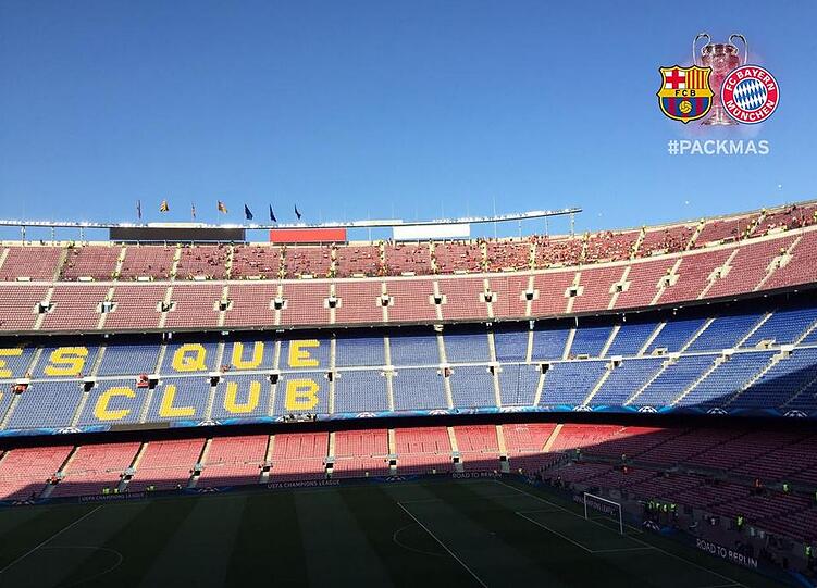 Einstimmung auf einen großen Champions League-Abend: Die Bilder aus Barcelona.