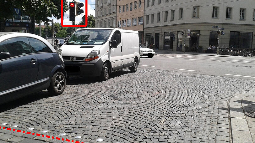 Der Falsch-Parkplatz an der Reichenbachstraße.