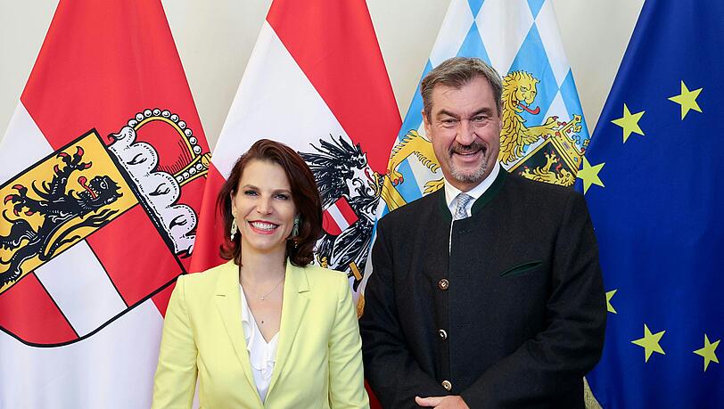 Auch beim Treffen von der Landeshauptfrau von Salzburg, Karoline Edtstadler, mit Bayerns Ministerpräsident Markus Söder (CSU) war die Zolleinigung der EU mit den USA eines der beherrschenden Themen.