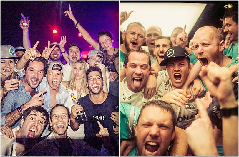 Im Golfclub Yas Links feierte Rosberg mit Familie und Freunden bis in den Morgen: "Es war schon hart".