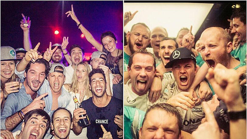 Im Golfclub Yas Links feierte Rosberg mit Familie und Freunden bis in den Morgen: "Es war schon hart". Im Golfclub Yas Links feierte Rosberg mit Familie und Freunden bis in den Morgen: "Es war schon hart".