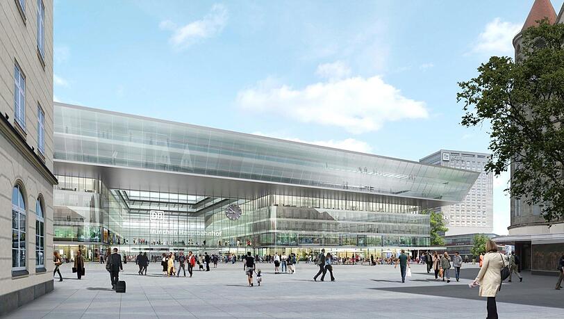 Viel Glas: So soll der neue Bahnhof aussehen. Viel Glas: So soll der neue Bahnhof aussehen.
