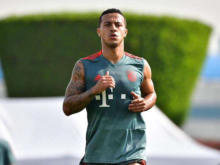 Bayern Münchens Thiago beim Training. Foto: Peter Kneffel/Archiv