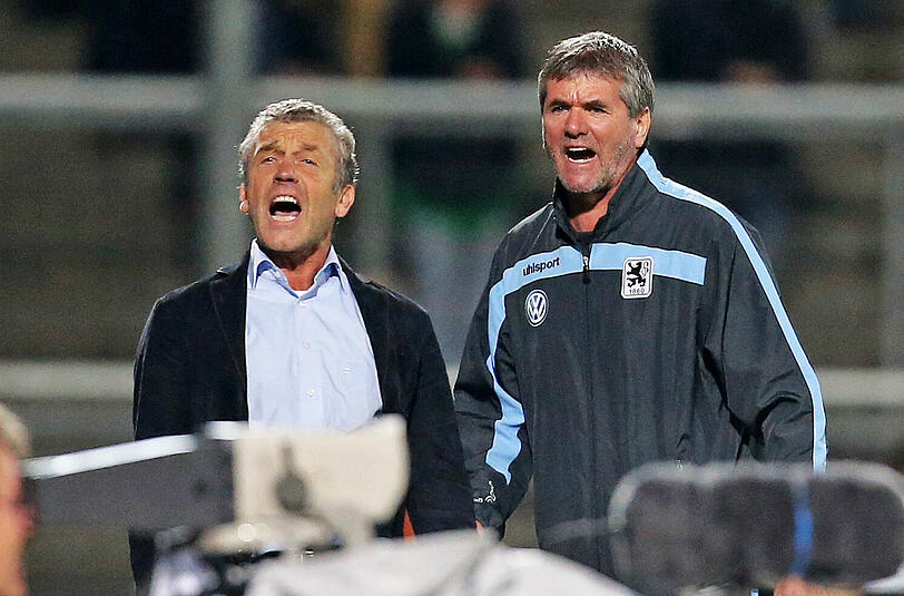 Das sportliche Gespann: Florian Hinterberger (l.) und Trainer Friedhelm Funkel.
