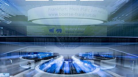 Der Handelssaal der Börse Frankfurt: Der Kursrutsch an der deutschen Aktienbörse beschleunigt sich.