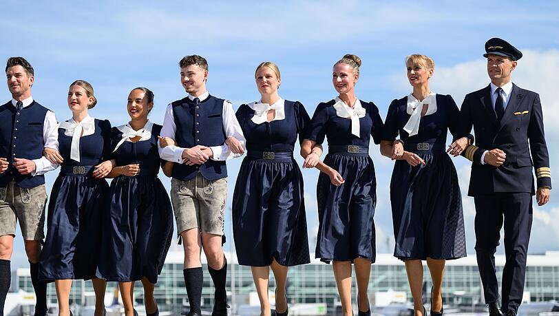 Auf ausgew&auml;hlten Fl&uuml;gen tr&auml;gt die Trachtencrew der Lufthansa ihre neuen Outfits.
