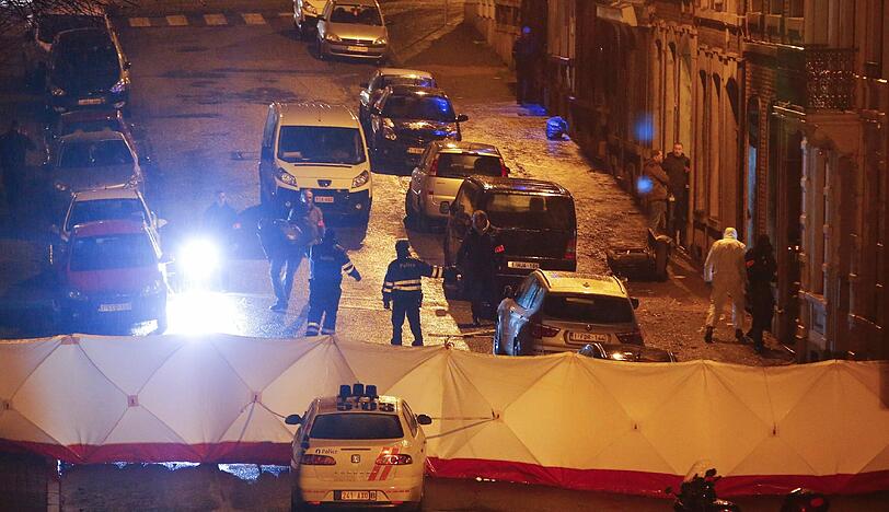 Bilder aus Verviers: Bei einem Anti-Terroreinsatz kamen am Donnerstagabend zwei Menschen ums Leben.