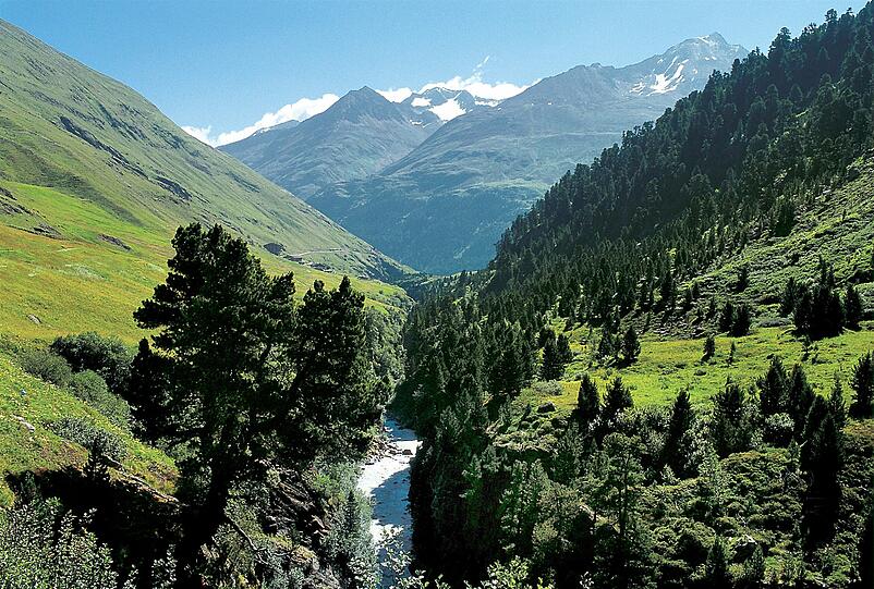 Blick auf die Rofenschlucht im hinteren Ötztal bei Vent in Tirol (undatiertes Foto).