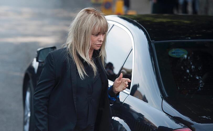 Jo Wood, die ehemalige Frau des Rolling-Stones-Gitarristen Ronnie Wood auf der Trauerfeier für Peaches Geldof.