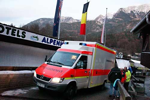 Rettungseinsatz an der Bobbahn in Königssee
