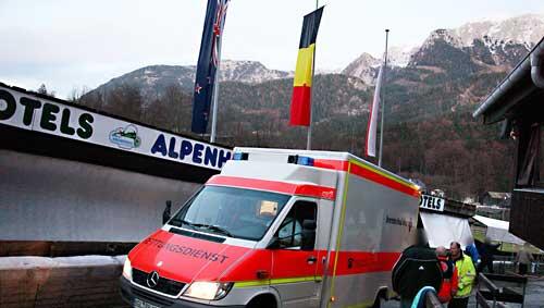 Rettungseinsatz an der Bobbahn in Königssee Rettungseinsatz an der Bobbahn in Königssee