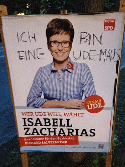 SPD-Frau Isabell Zacharias wird zur "Ude-Maus".