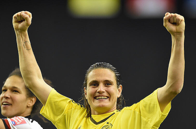 Wird sich auch nach dem Halbfinale gegen die USA jubeln? Deutschlands Torhüterin Nadine Angerer.