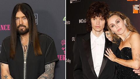 Billy Ray Cyrus (li.) ist gl&uuml;cklich &uuml;ber die Verlobung seiner Tochter Miley mit Maxx Morando.