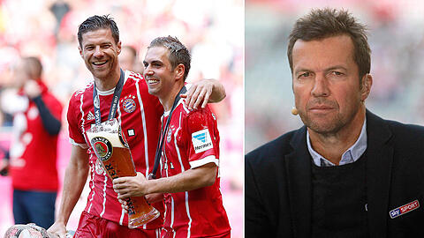Lothar Matthäus (rechts) über Philipp Lahm und Xabi Alonso: "Es fehlen aber diese zwei außergewöhnliche Persönlichkeiten, an denen sich gerade die jungen Spieler orientieren können."