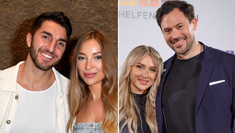 Dennis Gries (l.) ist mit seiner Siegerin Katja glücklich. Sebastian Klaus kam nach der Sendung mit Influencerin Jenny zusammen.