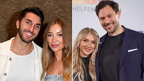 Dennis Gries (l.) ist mit seiner Siegerin Katja glücklich. Sebastian Klaus kam nach der Sendung mit Influencerin Jenny zusammen.