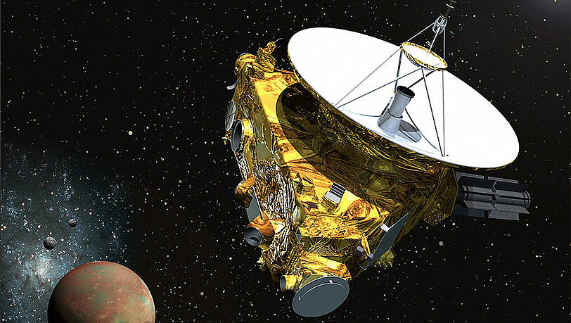 Eine Illustration der NASA zeigt den Anflug der Raumsonde "New Horizons" auf den Planeten Pluto. Das Vorhaben soll diesen Sommer umgesetzt werden. Eine Illustration der NASA zeigt den Anflug der Raumsonde "New Horizons" auf den Planeten Pluto. Das Vorhaben soll diesen Sommer umgesetzt werden.