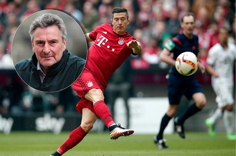 &bdquo;Einer der besten Stürmer, die es aktuell gibt auf der Welt&ldquo;, sagt Müller über Bayerns Robert Lewandowski.