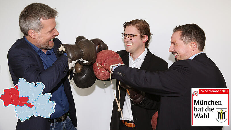 Kämpfen sich schon einmal warm für den 24. September (v.l.): Dieter Janecek (Grüne), Stephan Pilsinger (CSU) und Bernhard Goodwin (SPD). Kämpfen sich schon einmal warm für den 24. September (v.l.): Dieter Janecek (Grüne), Stephan Pilsinger (CSU) und Bernhard Goodwin (SPD).