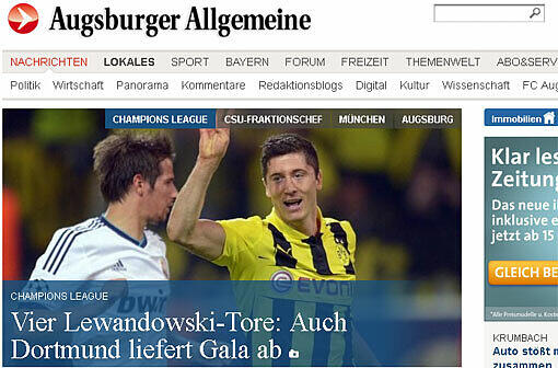 "Auch Dortmund liefert eine Gala ab", titelt die Augsburger Allgemeine
