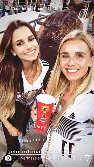 Christina Raphaella Ginter und Scarlett Gartmann (Freundin von Marco Reus) waren im Stadion dabei.