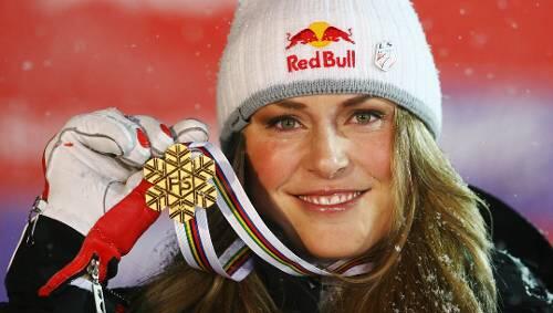 Zweite Goldmedaille in der Abfahrt: Lindsey Vonn. Zweite Goldmedaille in der Abfahrt: Lindsey Vonn.