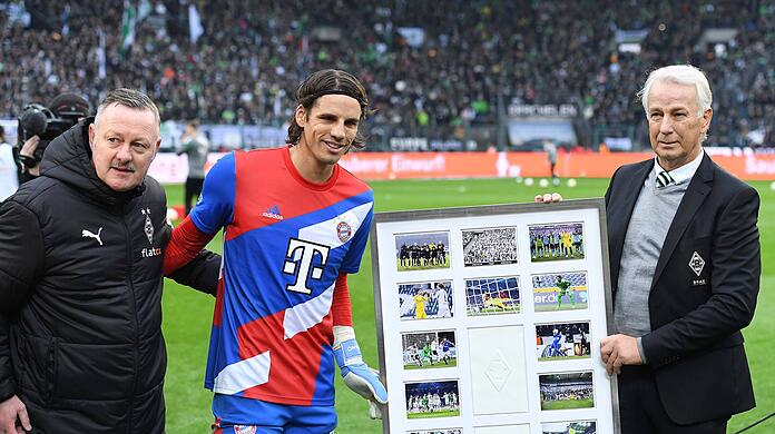 Yann Sommer wurde vor dem Spiel von seinem alten Klub verabschiedet.