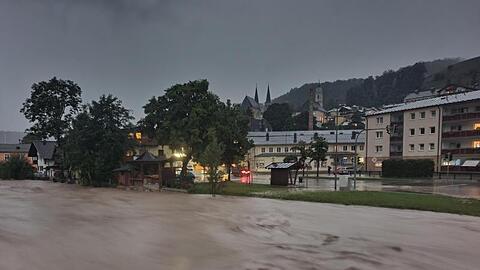 Rekord-Pegelstände an der Ache: 3,75 Meter wurden dort am Samstagabend gemessen.