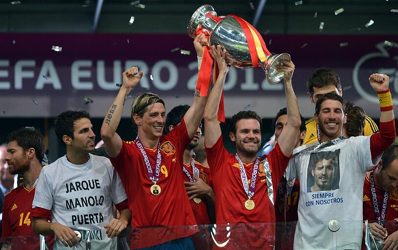 Jubel bei den Spaniern - Entsetzen bei den Italienern. Die Bilder nach dem 4:0-Endspielerfolg der Del Bosque-Elf.