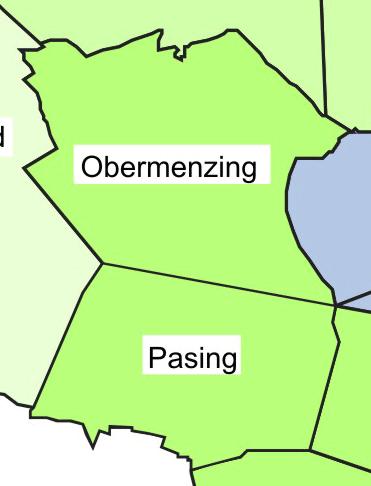 Pasing-Obermenzing  - Miet-Schnitt: 12,30-12,70 Euro/m2 Hier gibt es einerseits eine dörfliche Struktur, andererseits Villenkolonien. Und größere Bauvorhaben, etwa entlang der Bahnlinie. Das Viertel wird dichter, allerdings auf sehr niedrigem Niveau. Und obwohl in die Neubaugebieten jüngere Menschen zuziehen werden, wird der Stadtteil wegen seiner heute bereits recht betagten Einwohnerstruktur noch älter.