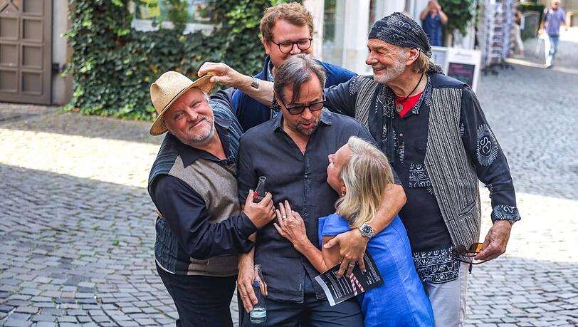 Ein eingespieltes Team beim Münster-"Tatort" (v.l.): Axel Prahl als Frank Thiel, Björn Meyer als Mirko Schrader, Jan Josef Liefers als Prof. Karl-Friedrich Boerne, ChrisTine Urspruch als Silke Haller und Claus D. Clausnitzer als Herbert Vaddern Thiel.