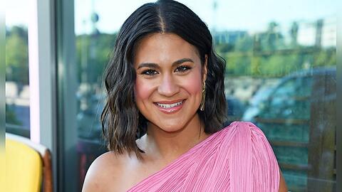 Moderatorin Steffi Brungs feiert bei der "Frauen100 Summer Night" am Donnerstag in Berlin.