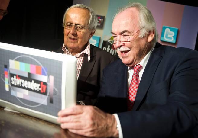 Kabarettist Dieter Hildebrandt (l.) und der Karikaturist Dieter Hanitzsch sind die Chefs des neuen Störsenders