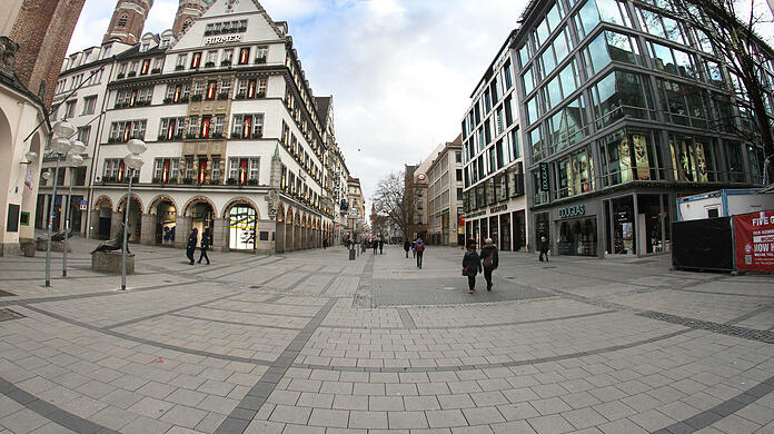 Recht leer: Die Münchner Fußgängerzone. (Archivbild)