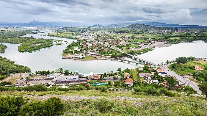 Die nordalbanische Stadt Shkodra.