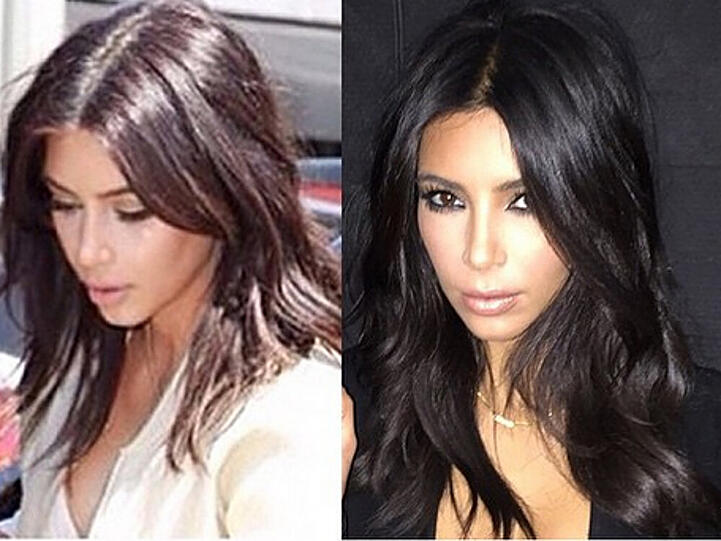 Kim Kardashian pflegt ihre Haarpracht besonders gut