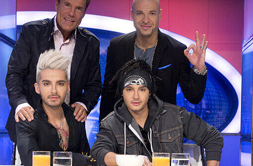 In der Jubiläumsstaffel von "DSDS" sitzen jetzt neben Dieter Bohlen die Zwillinge Bill und Tom Kaulitz von Tokio Hotel sowie Mateo von der Popgruppe Culcha Candela in der Jury.