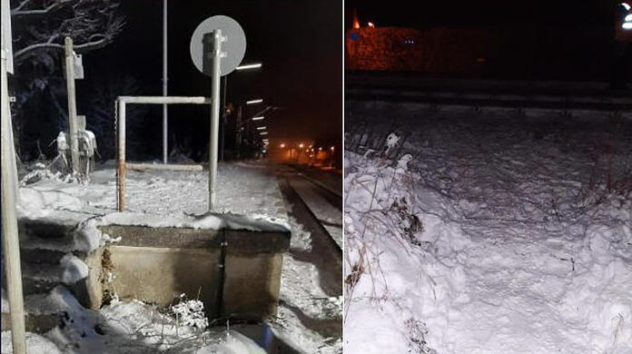 Am einen Ende des Bahnsteigs befindet sich der "Trampelpfad".