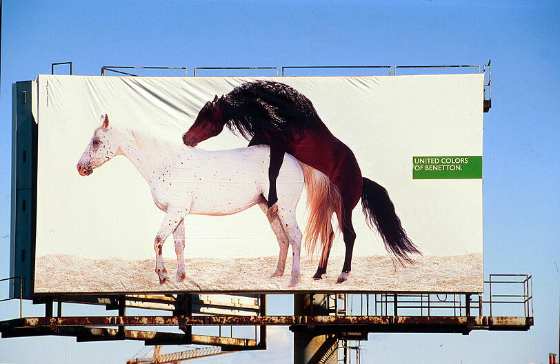 Werbeplakat für Benetton, Motiv von Oliviero Toscani