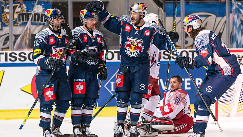 Die Münchner können jubeln: Sie stehen im Viertelfinale der Champions Hockey League. Die Münchner können jubeln: Sie stehen im Viertelfinale der Champions Hockey League.